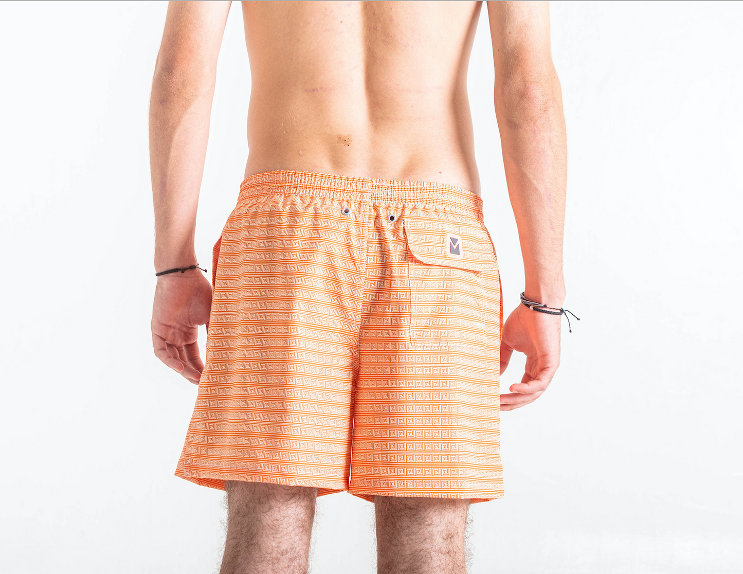Swim Trunks | Grecas Orange Collection | Men's Swimwear