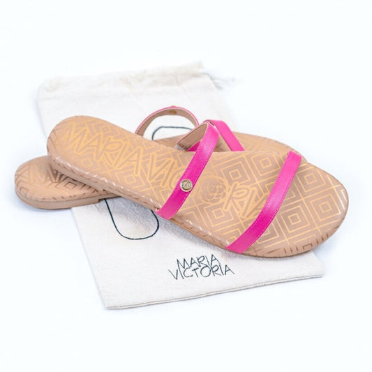 Maria Victoria | Hot Pink Napa Leather Pauline Sandal | Waterproof